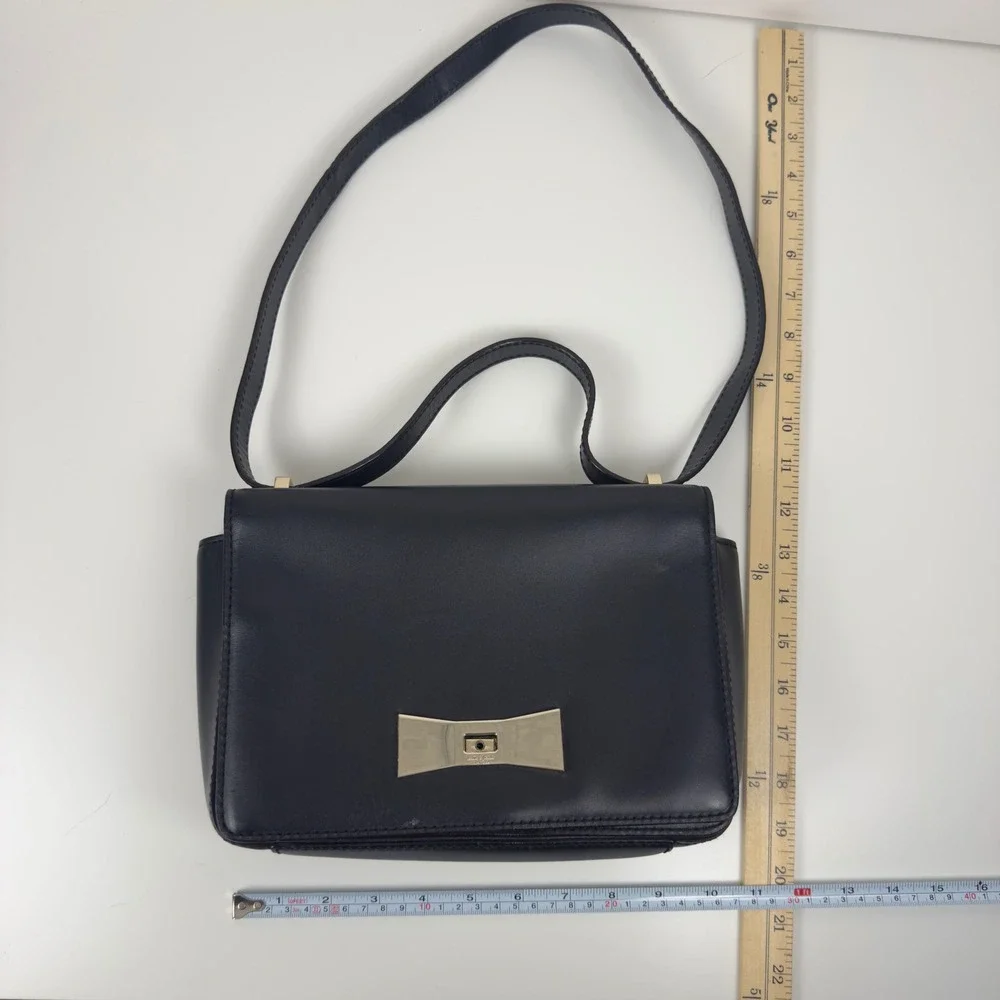 Kate Spade New York Black Leather Crossbody Bag *Flawed*